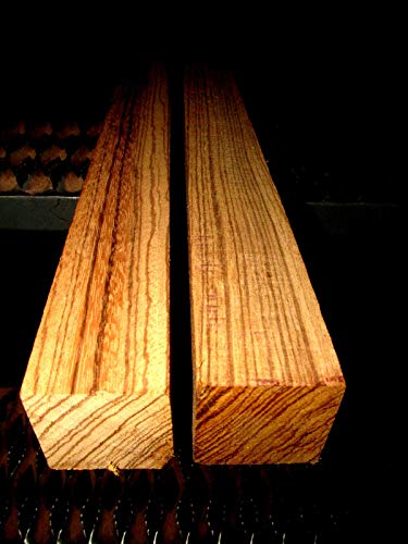 Parahita Store - Two (2 Pcs) 2" X 2" X 24" Long Kiln Dried Zebrawood Turning Blanks Lathe Block Wood - Premium Quality Wood - Wood Working -