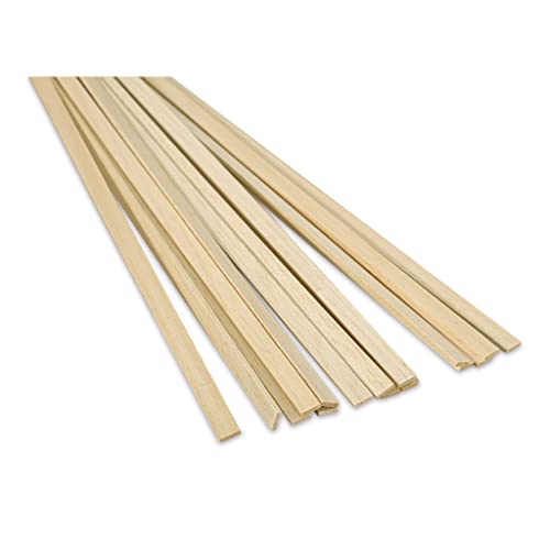 Balsa Wood 1/8 X 1/2 X 36in (10) - Quantity is Listed in Parenthesis in Title - WoodArtSupply