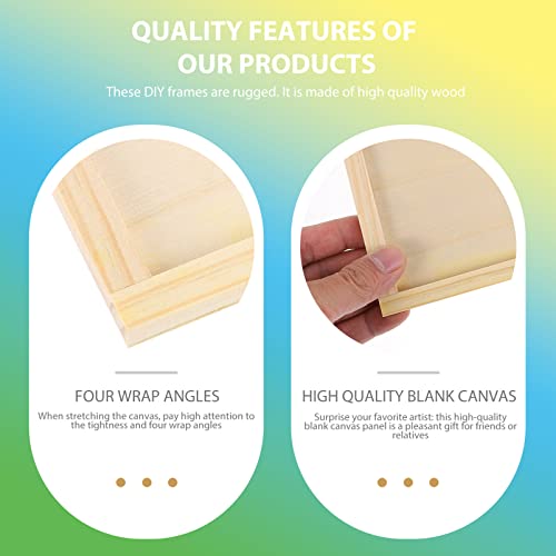 DECHOUS 5pcs Blank Wooden Picture Frame Unfinished Wood DIY Picture Frames Painting Wood Tray Ornament Picture Frame Educational Toys for Kids DECHOUS