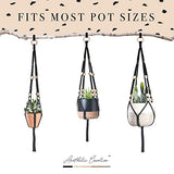 Macrame Kit-Black Edition-Makes 3 Macrame Plant Hangers with Easy to Follow Instructions for Adult Beginners - Includes 109 Yards 3mm Cotton Macrame Aesthetic Creative