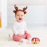 Tofficu Wooden Peg Dolls Unfinished Wood Robot 4pcs DIY Mini People Doll with Flexible Joint Wood Painting Figures Kids Educational Toys for Craft Tofficu