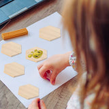 MAGICLULU 25pcs 9CM Unfinished Wood Hexagon Pieces Unfinished Wood Cutout Hexagon Shape Hexagon Blank Unfinished Wood Slices for Craft DIY Projects MAGICLULU
