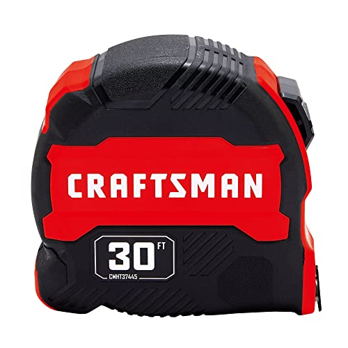 CRAFTSMAN 30-ft Tape Measure with Fraction Markings, Retractable (CMHT37445S) - WoodArtSupply