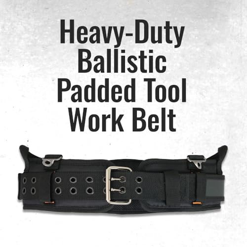 WOLF WTH2110 Heavy-Duty Ballistic Padded Tool Work Belt | Compatible w/Pouches, Holsters & 4-Point Suspenders | Body Waist Comfort Lightweight WOLF Industrial Products