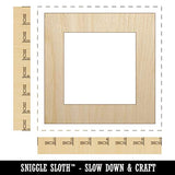Square Box Frame Unfinished Wood Shape Piece Cutout for DIY Craft Projects - 1/4 Inch Thick - 6.25 Inch Size Sniggle Sloth