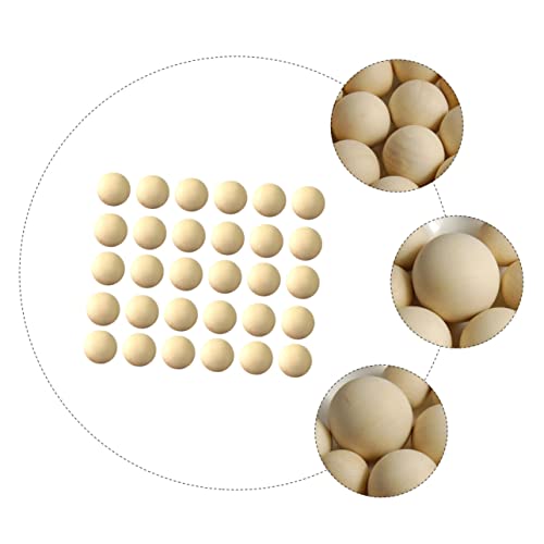 Gogogmee 120 PCS Wooden Beads Ornament Crafts Garland Bead Wood Blocks for Crafts Unfinished paintable Wooden Round Wood Balls gnome Nose Wooden Gogogmee