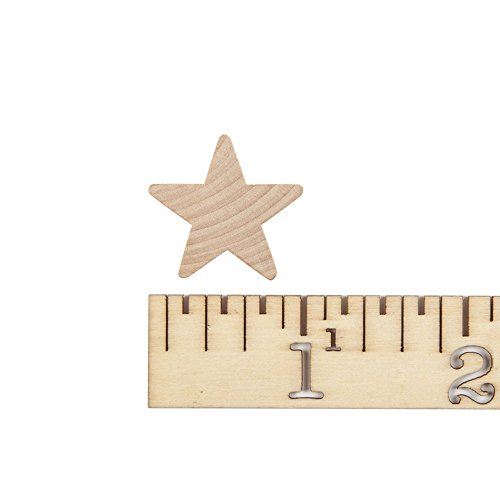 1” Wood Star, Natural Unfinished Wooden Star Cutout Shape (1 Inch) - Bag of 100