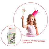 VILLCASE 1 Set Painting Materials Wooden Princess Wand DIY Painting Toy Homemade Fairy Wand Wood Fairy Stick DIY Wand Star Wand Unfinished Wood Wand VILLCASE