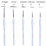 Mont Marte Liner Brush Set for Painting, 5 Piece Detailed Art Brushes with Wood Handle MONT MARTE