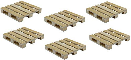 Creative Hobbies 6-Pack Mini Wood Pallet Coasters for Beverages, Hot and Cold Drinks, Mini Building Blocks Stacking, DIY Crafts, 4" x 4" x 11/16" Creative Hobbies
