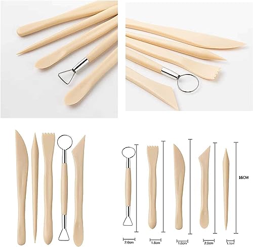 Langqun 25pcs Clay Tools,Air Dry Clay Tools,Pottery Tools Kit,Polymer Clay Dotting Tools,Ceramic Supplies for Kids and