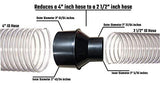 Dust Collection Cone Reducer 4-Inch to 2 1/2-Inch plus 5 Vacuum Hose Adapters Fits 1 1/16 to 1 3/4 inches Includes Shop Vac Adapter 2 1/2 to 1 1/4 Mountain Trades