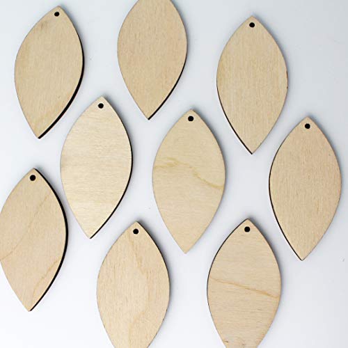 MANY SIZES BULK (12pc to 100pc) Unfinished Wood Laser Cutout Solid Pointed Arrowhead Oval Teardrop Dangle Earring Jewelry Blanks Shape Crafts Made in Texan Wood Crafts