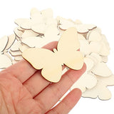 Craft for Adults 50pcs Butterfly Unfinished Wooden Natural Blank Wood Butterfly Shaped Slices Cutouts for DIY Crafts Wedding Home Decoration Small Abaodam