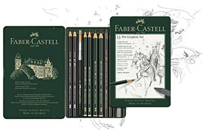 Faber-Castell 11 Piece Pitt Graphite Tin Set - WoodArtSupply