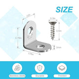 50 Pcs L Bracket Corner Brace MONKIPAER Metal Corner bracket 90 Degree Angle Stainless Steel Bracket with 100 Pcs Screws for securing wooden frames Monkipaer