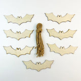 30pcs Unfinished Halloween Bat Wood DIY Crafts Cutouts Wooden Bat Shaped Hanging Ornaments for Halloween Party Haunted House Decorations JEKEJIAJIU