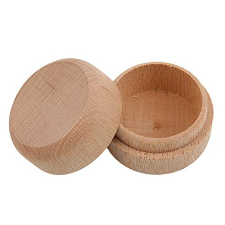 Mini Round Wooden Boxes,Portable Trinket Earrings Organizer,Wedding Ring Jewelry Bearer Boxes,DIY Craft Gift Case LZIYAN