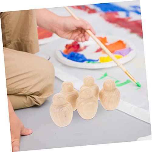 SEWACC 10pcs DIY Puppet Miniature Dolls Childrens Toys Miniature Toys DIY Dolls Pegs Wooden Peg Dolls Wood Peg Doll Bodies Unfinished Wood Toys SEWACC