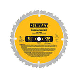 DEWALT 10-Inch Miter / Table Saw Blade, ATB, Thin Kerf, 5/8-Inch Arbor, 24-Tooth (DW3112) DEWALT