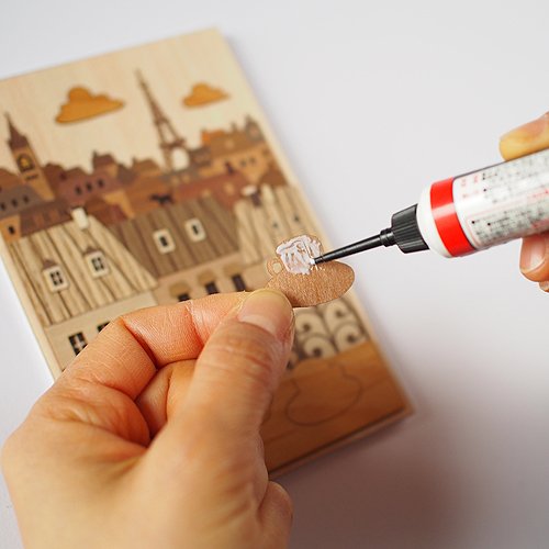 KINOWA Wooden Art Kit Kiharie Paris Made in Japan KINOWA