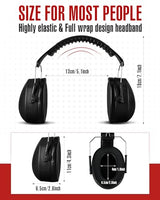 Copkim 12 Pcs Hearing Protection Ear Muffs NRR 28dB Noise Reduction Headphones Shooting Ear Protection Earmuffs(Black) Copkim