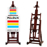MEEDEN Multi-Function Studio Easel,H-Frame Easel,Painting Easel for Adults,Artist Easel,Floor Easel,Solid Beech Wood Easel w/Front Wheels,Holds MEEDEN