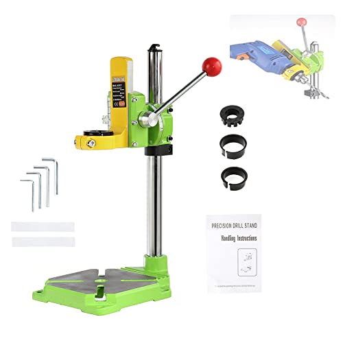 IRONWALLS Floor Drill Press Stand for Hand Drill, 90 Degree Rotating Adjustable Universal Bench Clamp Drill Holder Drill Press Adapter Workbench - WoodArtSupply