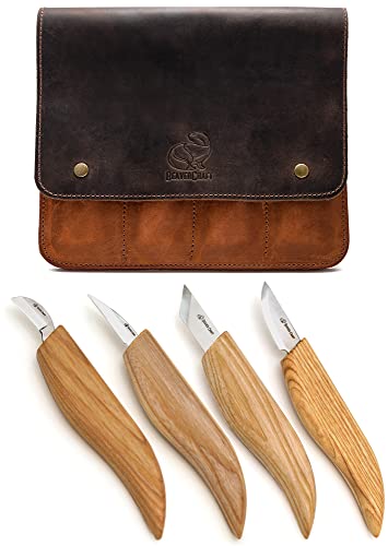 BeaverCraft S56 Wood Carving Whittling Kit - Whittling Knife Kit Premium Wood Carving Knives - Wood Carving Tools Whittling Wood Widdling Kit Wood