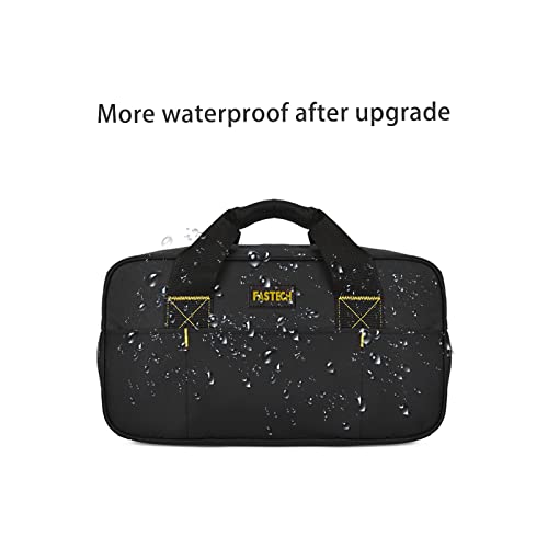 FASTECH 14 Inch Small Tool Bag,Wide Mouth Tool Tote Bag,Waterproof Tool Organizer Bag,Electricians Repairman Tools Tote Bag Double Fabric Storage Bag FASTECH