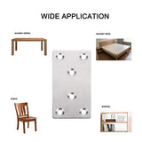 6PCS Mending Plates Heavy Duty Flat Bracket Metal Straight Brace Stainless Steel Bracket Repair Plates for Furniture,Wood,Shelves,Cabinet WoodArtSupply