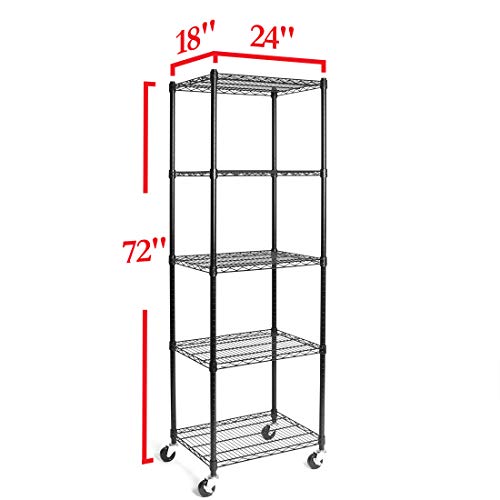 Seville Classics UltraDurable Heavy Duty NSF Solid Steel Wire Rack Storage Unit, Organizer for Garage, Warehouse, Office, Restaurant, Classroom, Seville Classics