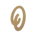 6" Wooden Novelty Letter O Unfinished, Marvelous Script Font, Craft Cutout on 1-8" MDF Build-A-Cross