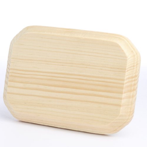 Pack of 4 Unfinished Wood Beveled Edge Clipped Corner Rectangle Plaques from Factory Direct Craft - Blank Wooden Rectangle Signs for DIY Crafts and WoodArtSupply