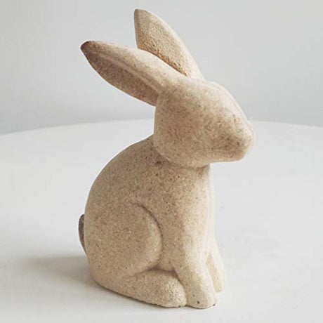 EXCEART DIY Animal Painting Decoration White Rabbit Wood Crafts Unfinished Home Office Shop Animal Model Decoration 2 Pcs EXCEART