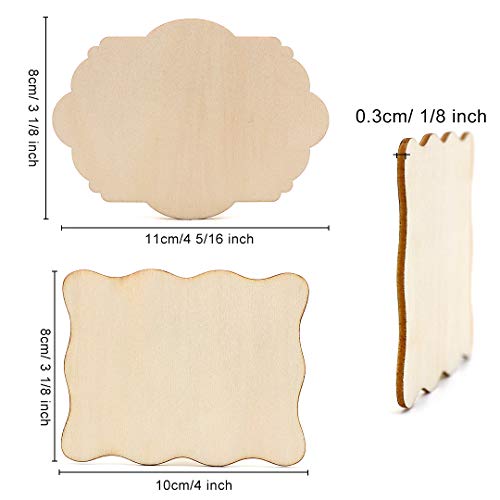 Unfinished Wood Ornaments, PETUOL DIY 32pcs 4x3in Creative Irregular Blank Wood Natural Slices for DIY Crafts, Painting, Wood Burning, Writing, Photo PETUOL