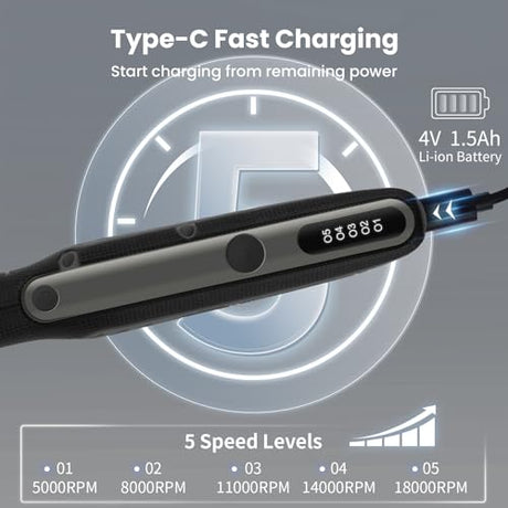 HARDELL Mini Cordless Rotary Tool 4V, 5-Speed Rotary Tool Kit with 86 Accessories, Power Rotary Tool for Cutting, Engraving, Sanding, Drilling, HARDELL