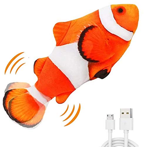 QIAONIUNIU Electric Moving Fish Interactive Plush Toys - WoodArtSupply