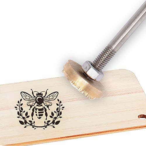 Bees Pattern Brass Branding Iron Stamp - 30mm Leather & Wood Craft Tool