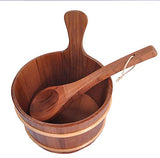 Astarama Sauna Bucket and Ladle, Handmade Cedar Wooden Hot Tub Barrel Sauna Natural Sauna Spa Accessory Bath Accessories Supplies Astarama