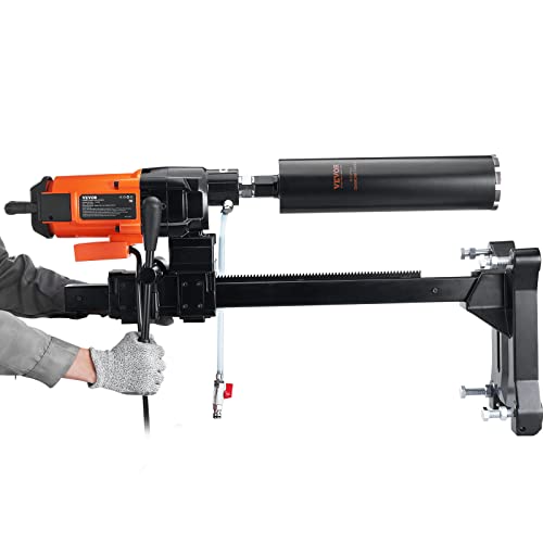 VEVOR Diamond Core Drilling Machine, 10in Wet Concrete Core Drill Rig with Stand Wheels, 750RPM Speed & 1-1/4" Thread & Lifting Handle, 10in Drilling VEVOR