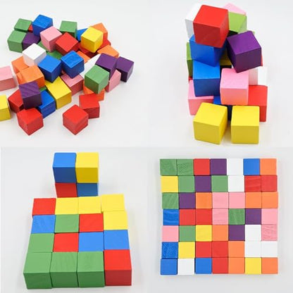 Unfinished Wooden Blocks 1cm, Pack of 500 Small Wood Cubes for Crafts and DIY Home Decor