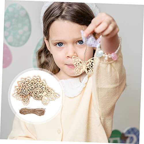 ABOOFAN 50 Sets Household Wood Crafts Party Supplies Spring Unfinished predrilled Listing Ornaments Wooden Pieces Spring Ornaments Christmas Tree ABOOFAN