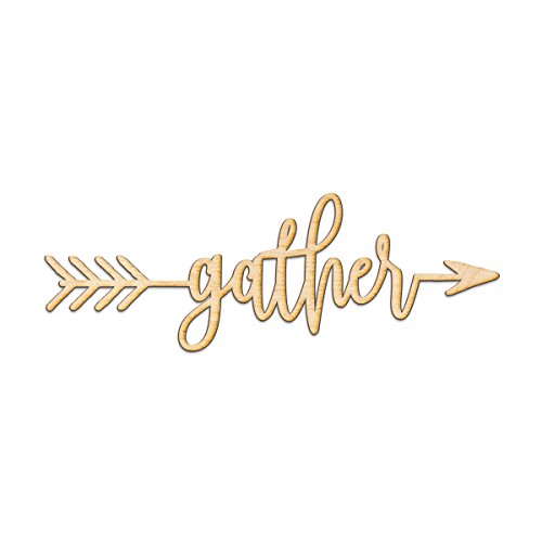 Gather Right Arrow Wood Sign Home Decor Wall Art Hanging Rustic Unfinished 36" x 13" Woodums