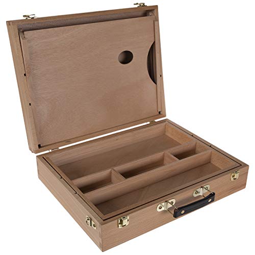 Master’s Touch Art Set - All Media Artist Supply Box - Briefcase Style Unfinished Wooden Artist Storage Box w/ 5 Compartments – Art Toolbox for - WoodArtSupply