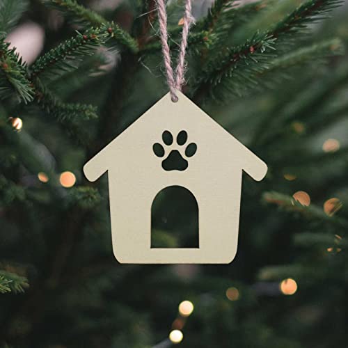 20pcs Wooden Dog Paw House Cutout Crafts Cat Claw House Wood Hanging Ornaments Gift Tags for DIY Project Wedding Birthday Party Decorations