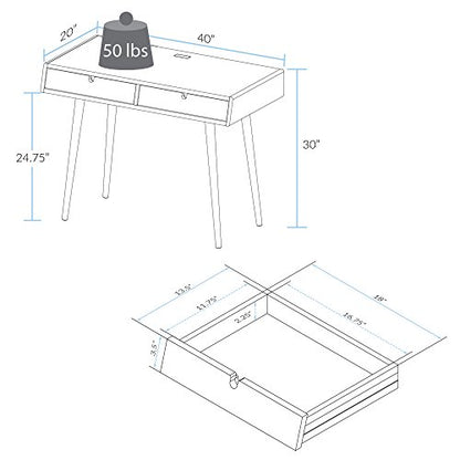 American Trails Freedom Made of Solid American Desk with USB Ports, Natural Oak (New) - WoodArtSupply