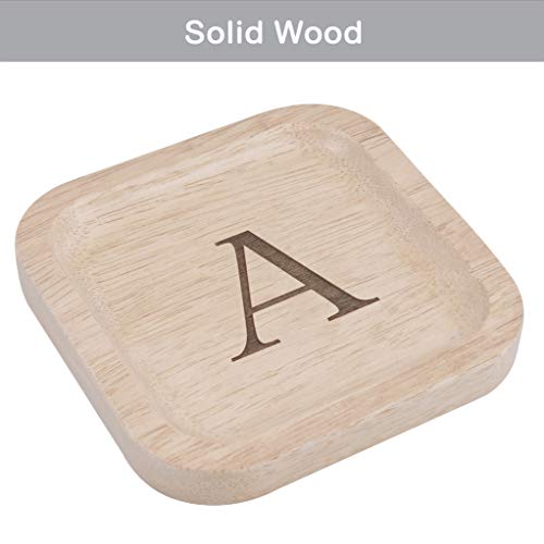 I'm Solid Wood Personalized Initial Letter Jewelry Display Tray Decorative Trinket Dish Gifts For Rings Earrings Necklaces Bracelet Watch Holder I'm