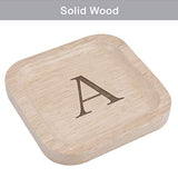 I'm Solid Wood Personalized Initial Letter Jewelry Display Tray Decorative Trinket Dish Gifts For Rings Earrings Necklaces Bracelet Watch Holder I'm