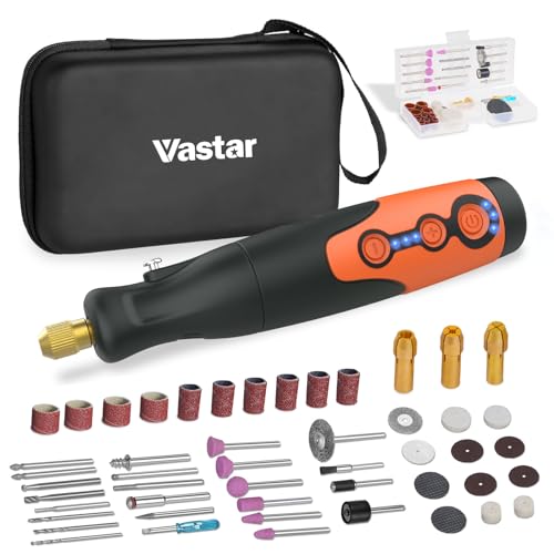 Vastar 2000 MAH Mini Cordless Rotary Tool, Type-C Charging Rotary Tool Kit with 51 Accessories, Multi-Purpose 21000RPM Power Rotary Tool for DIY